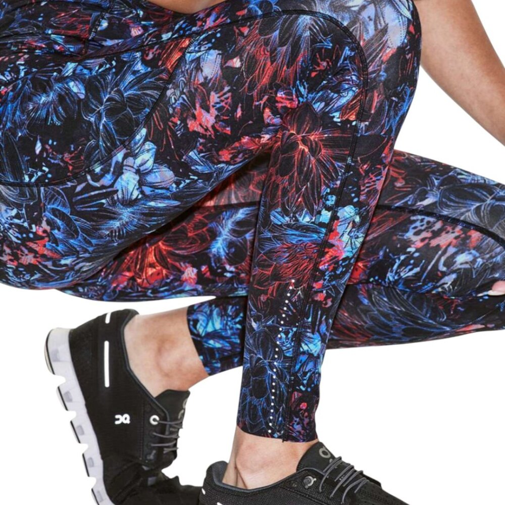 LULULEMON FAST & FREE NULUX 25" NEON BLOSSOM MULTI RUNNING GYM RAT STREETWEAR 4